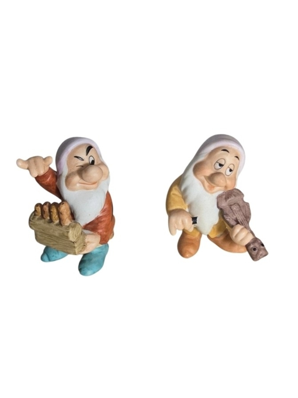 Vtg Disney Porcelain Grumpy, Sleepy Figures Dwarves Sri Lanka Read Below